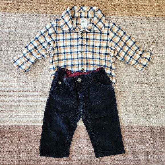 🌻5/$25🌻Flannel and corduroy baby set - Picture 1 of 6